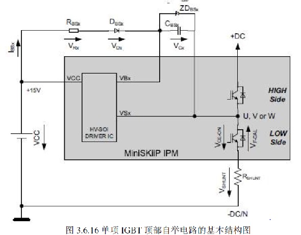 單項IGBT 頂部自舉電路的基本結構圖